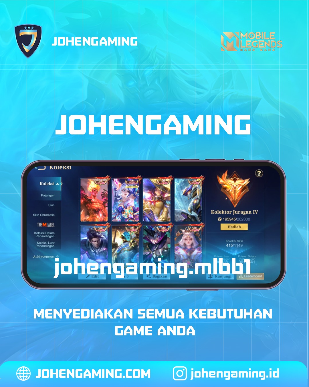 LEGEND : MIYA SABER ALUCARD FRANCO LAYLA GORD LESLEY VALIR LUNOX